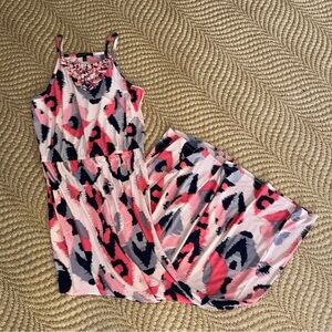 Small Banana Republic Abstract Pink & Gray Maxi Dress Woman’s Stretchy Material